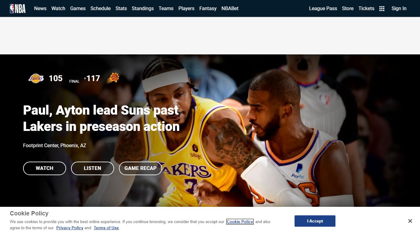 Los Angeles Lakers vs Phoenix Suns Oct 6, 2021 Game Summary | NBA.com